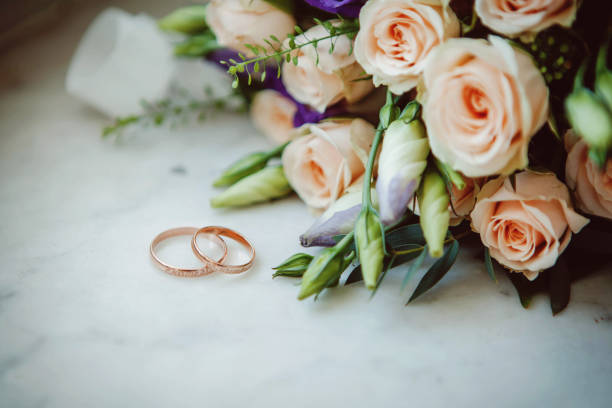 Wedding Ring with Bouquet