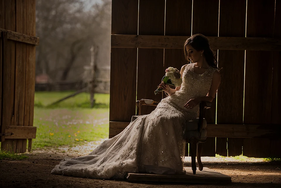 Bride Silloette in Barn - Wedding Photography Near Boise, Idaho