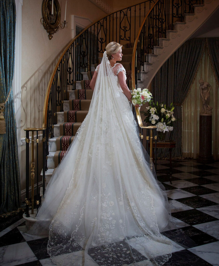 Formal of Bride on Stairs - Eternalize Your Wedding Moments in Caldwell, Idaho