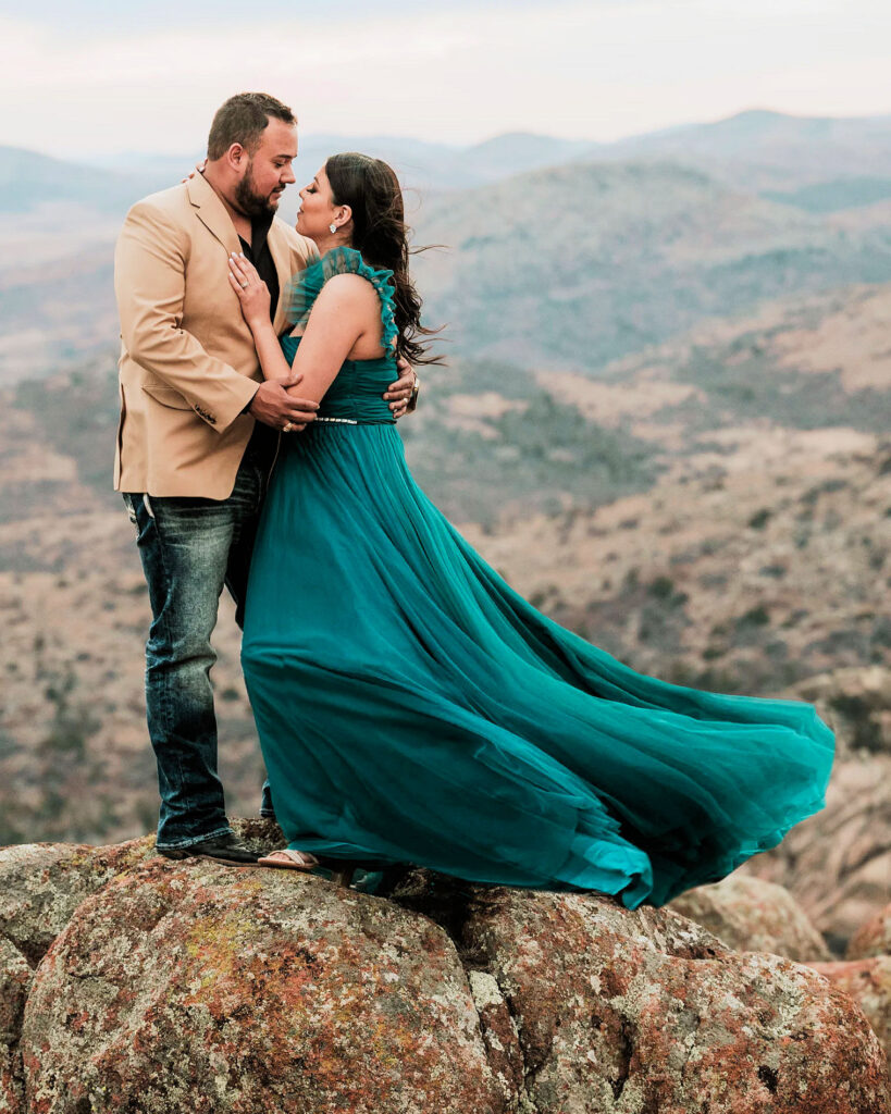 Couple on Top of Mountains - Professional Portraits in Idaho
